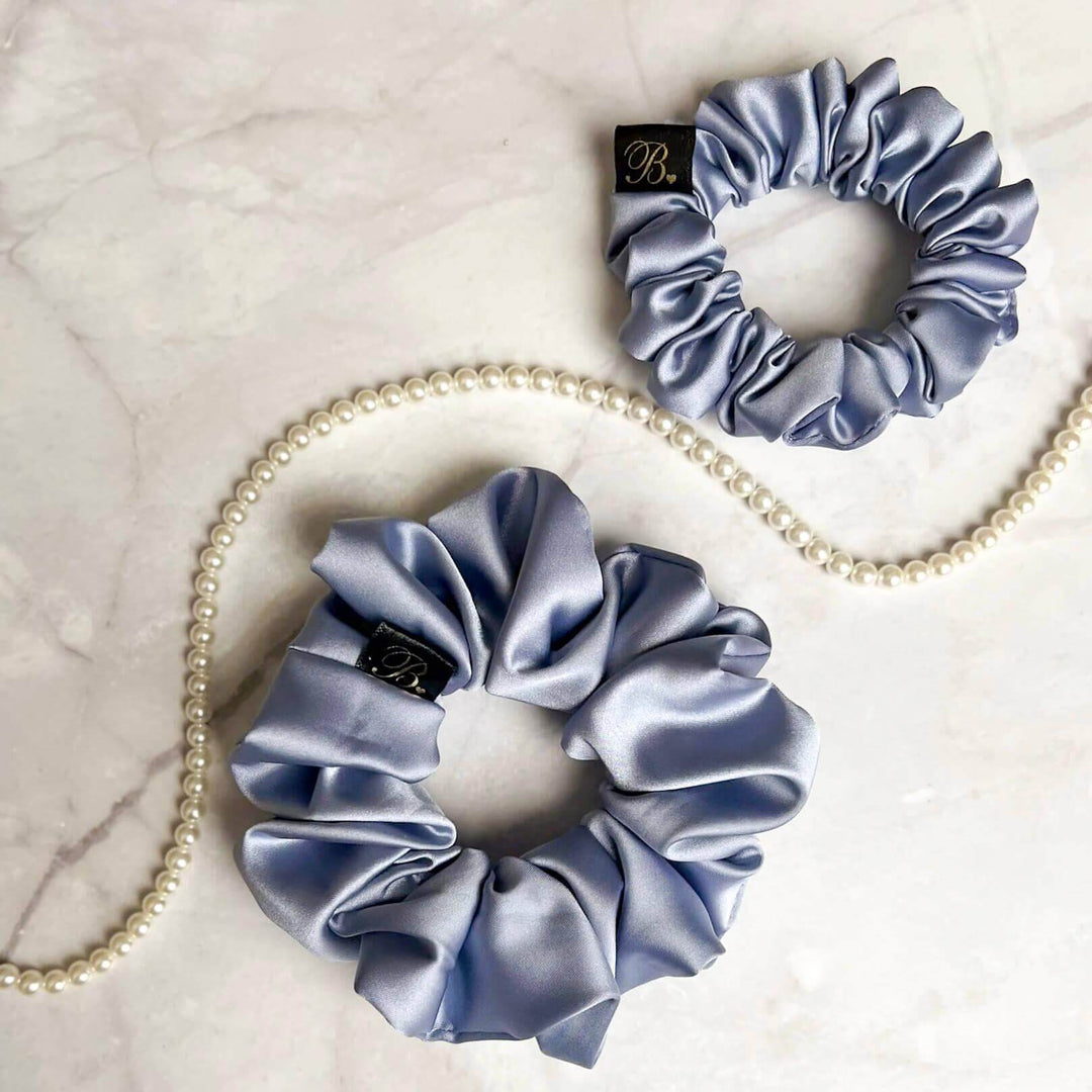 Satin Scrunchie in Celeste