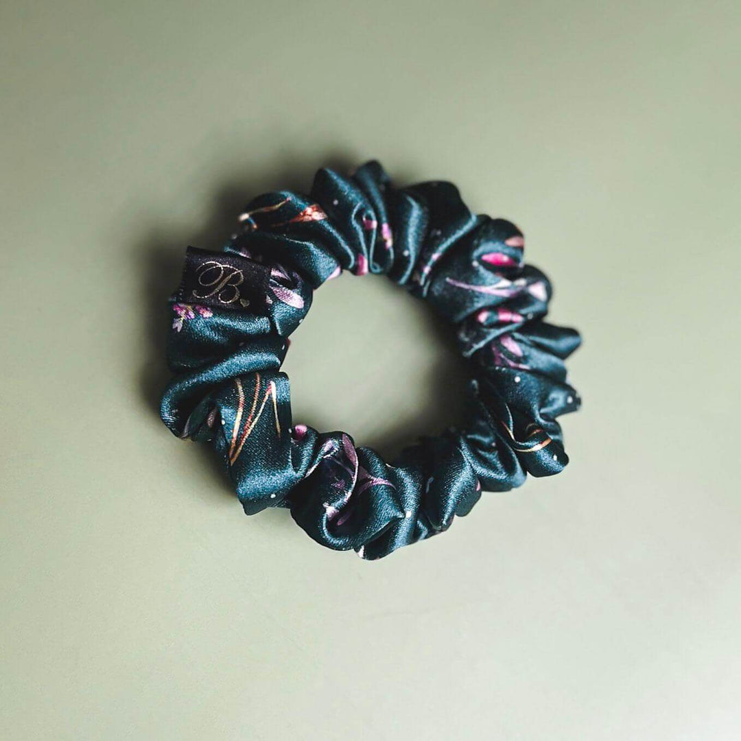 Silky Scrunchie in Midnight Garden