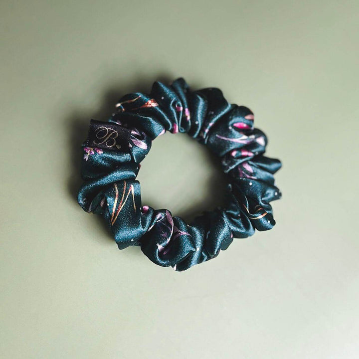Silky Scrunchie in Midnight Garden