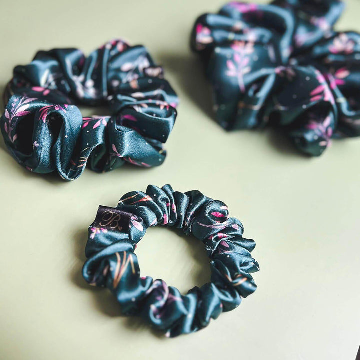 Silky Scrunchie in Midnight Garden