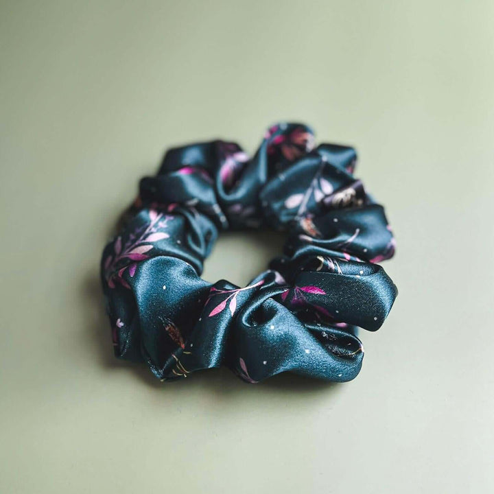 Silky Scrunchie in Midnight Garden