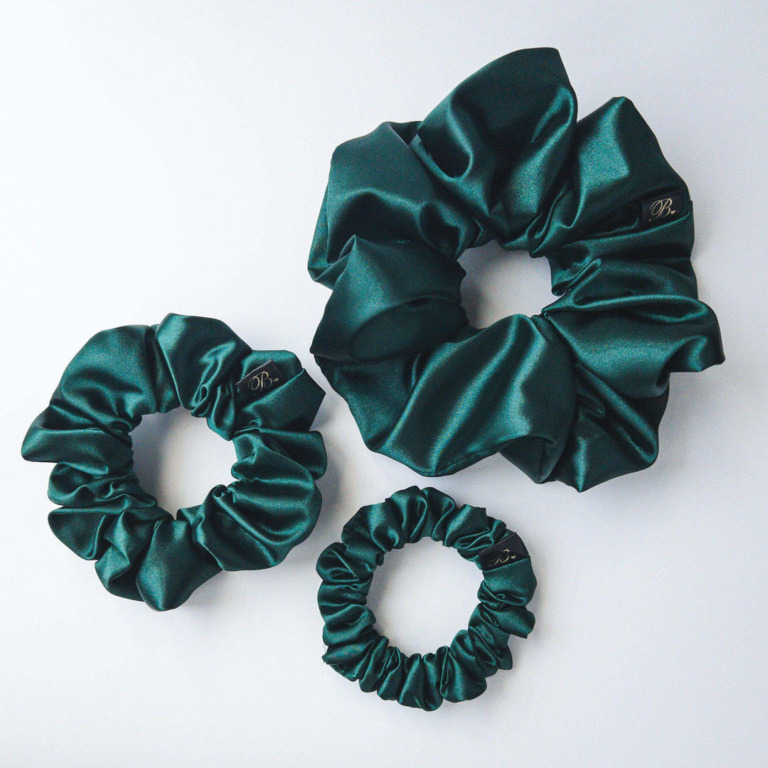 Satin Scrunchie in Hunter