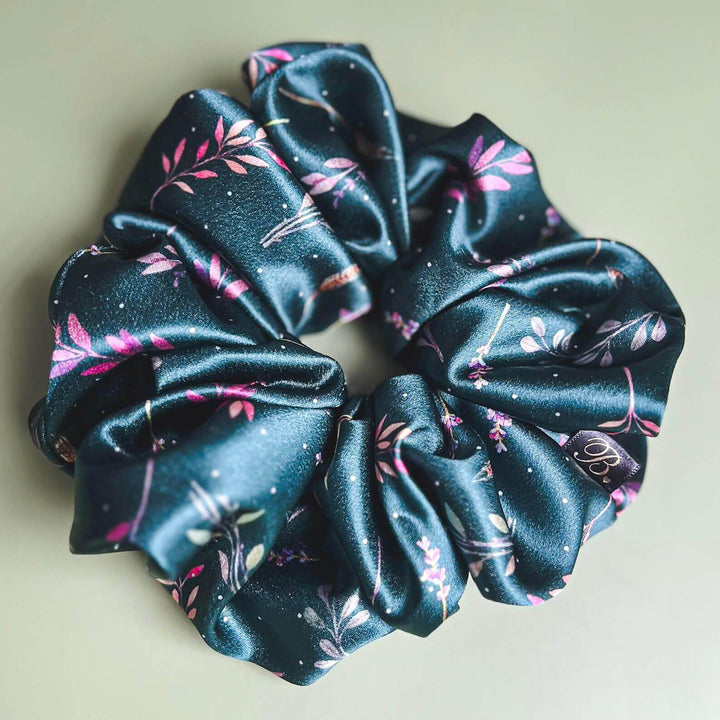 Silky Scrunchie in Midnight Garden