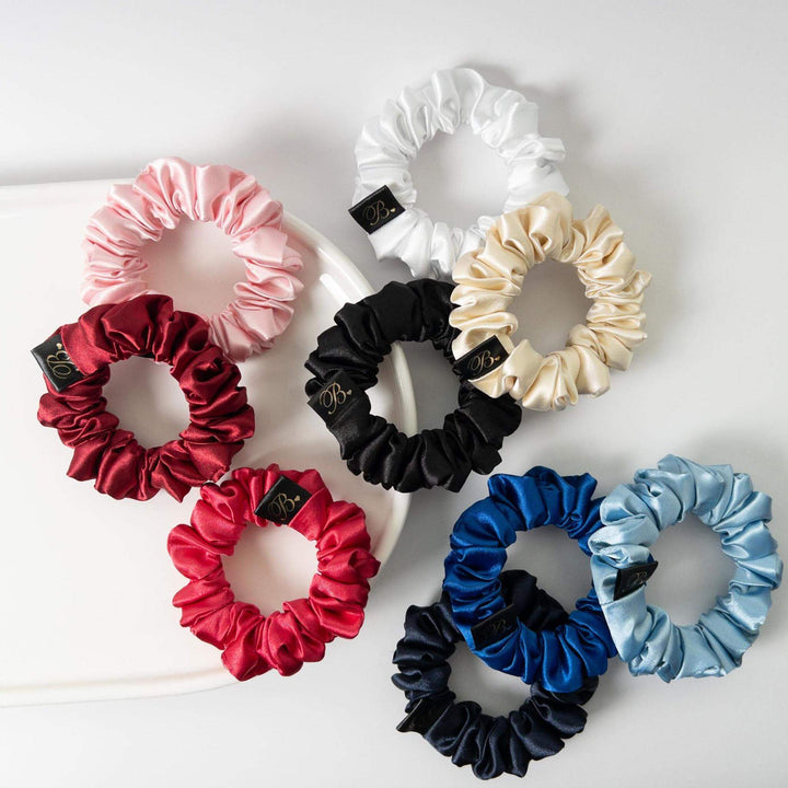Assorted Mini Satin Scrunchies, Set of 3