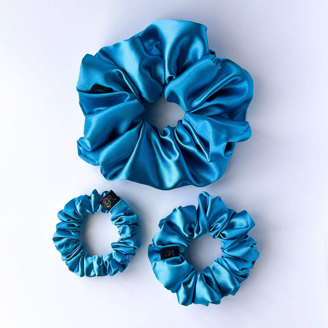 Satin Scrunchie in Ocean Blue