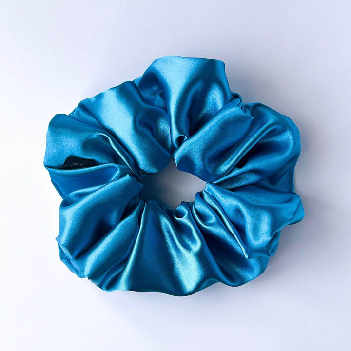 Satin Scrunchie in Ocean Blue