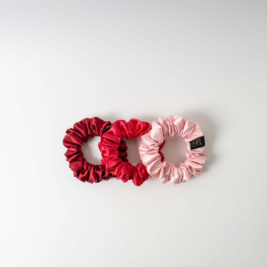 Assorted Mini Satin Scrunchies, Set of 3