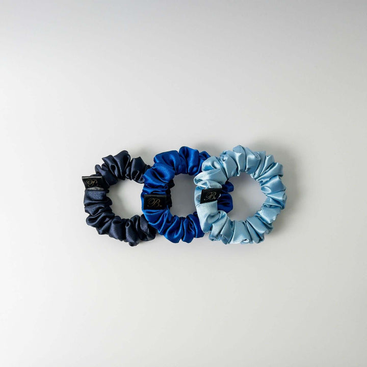 Assorted Mini Satin Scrunchies, Set of 3