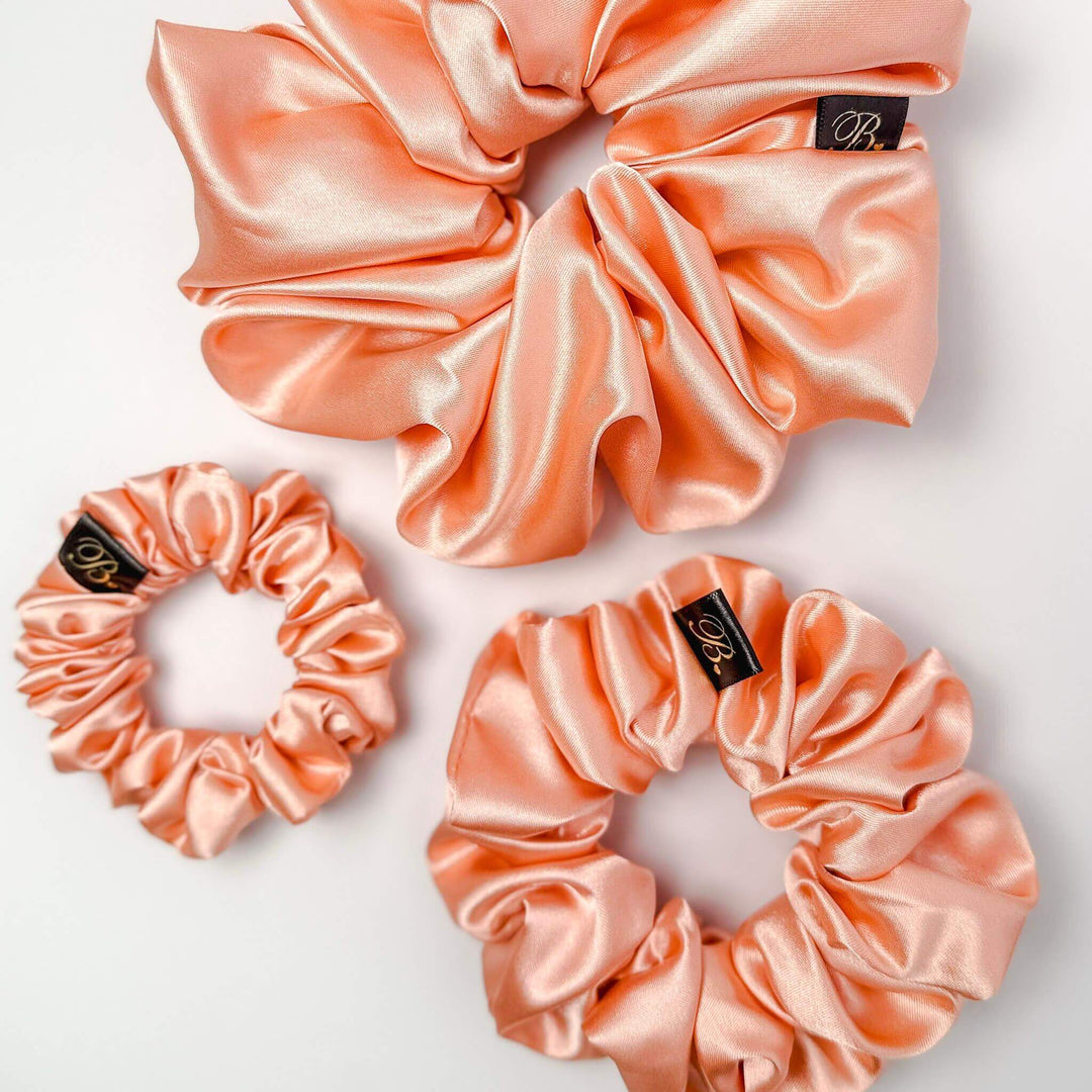 Satin Scrunchie in Peach