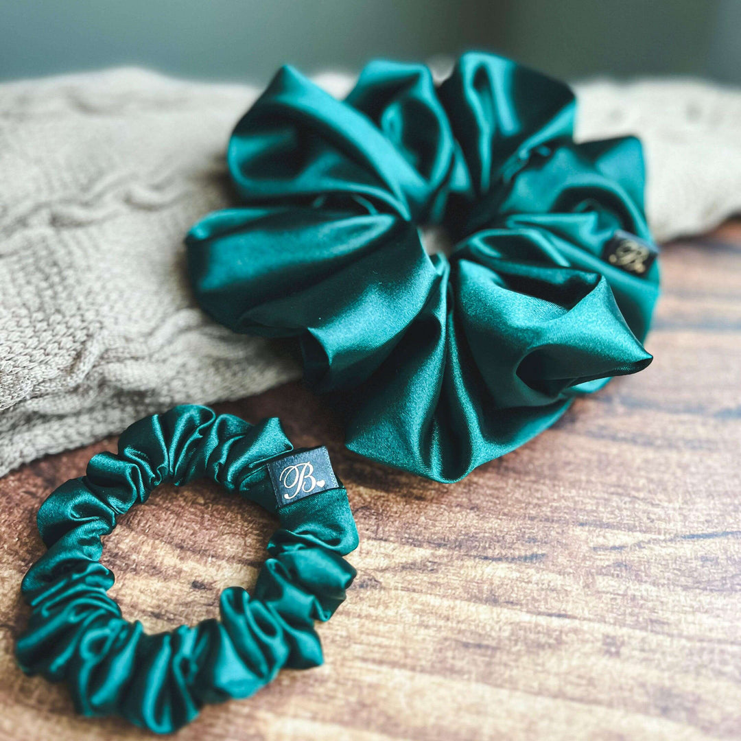 Satin Scrunchie in Hunter