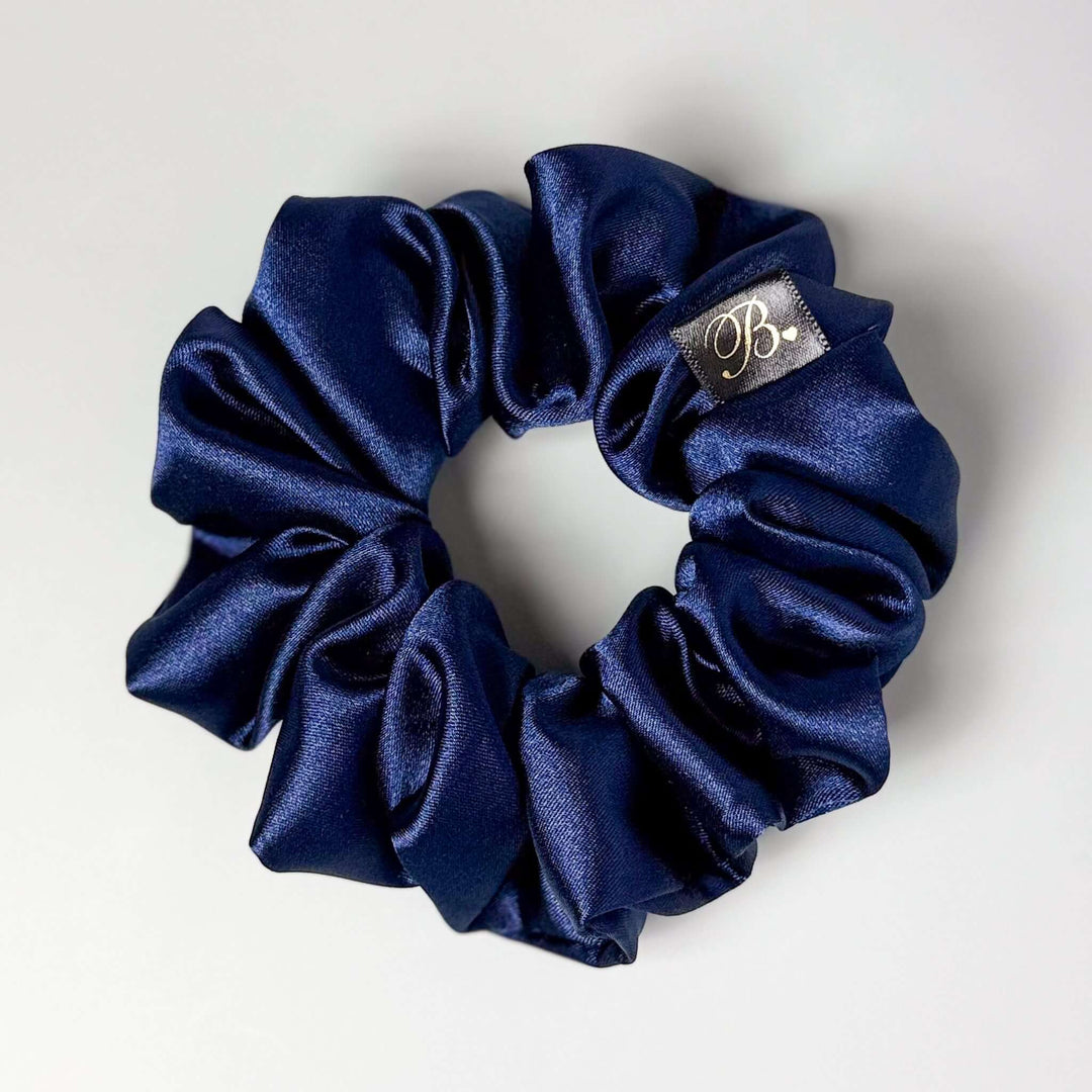 Satin Scrunchie in Navy