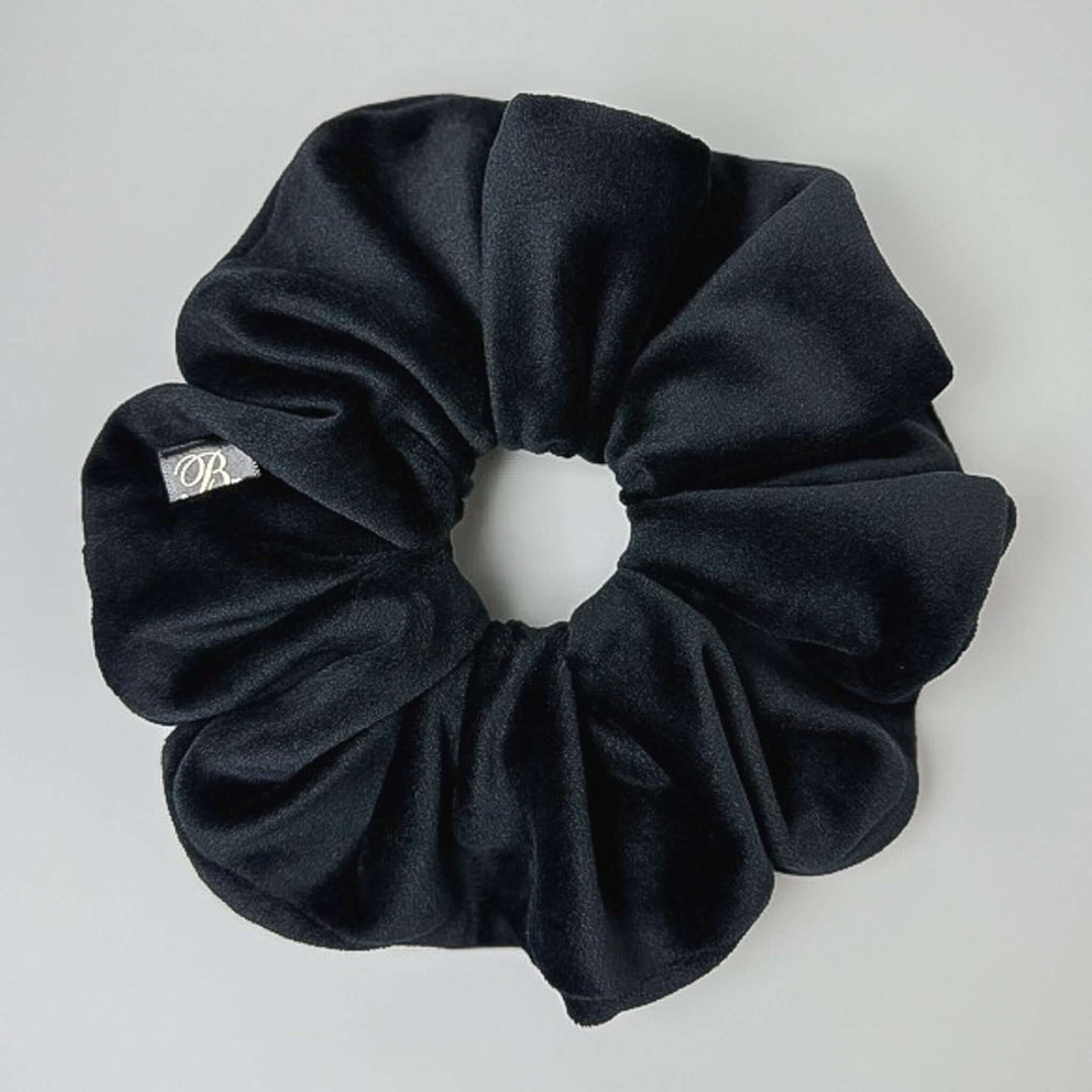 Velour Scrunchie in Black Suede