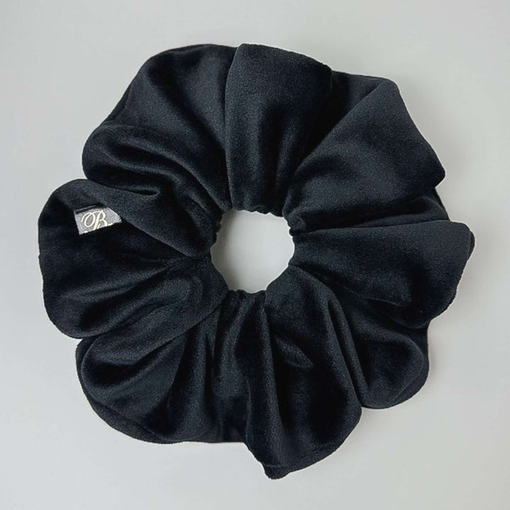 Velour Scrunchie in Black Suede
