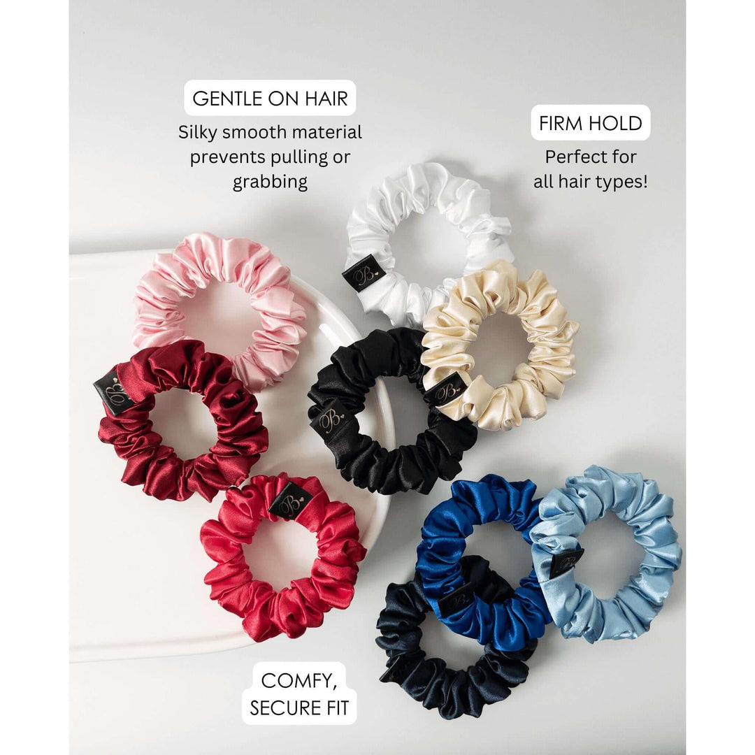 Assorted Mini Satin Scrunchies, Set of 3
