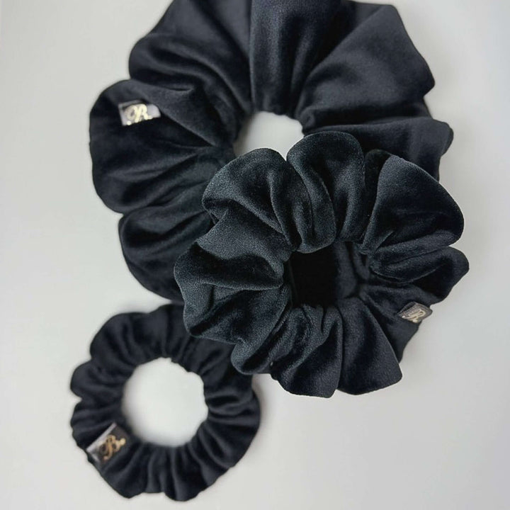 Velour Scrunchie in Black Suede