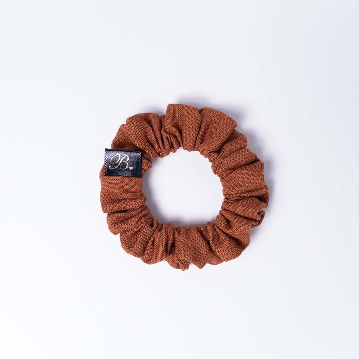 Cotton Linen Scrunchie in Copper