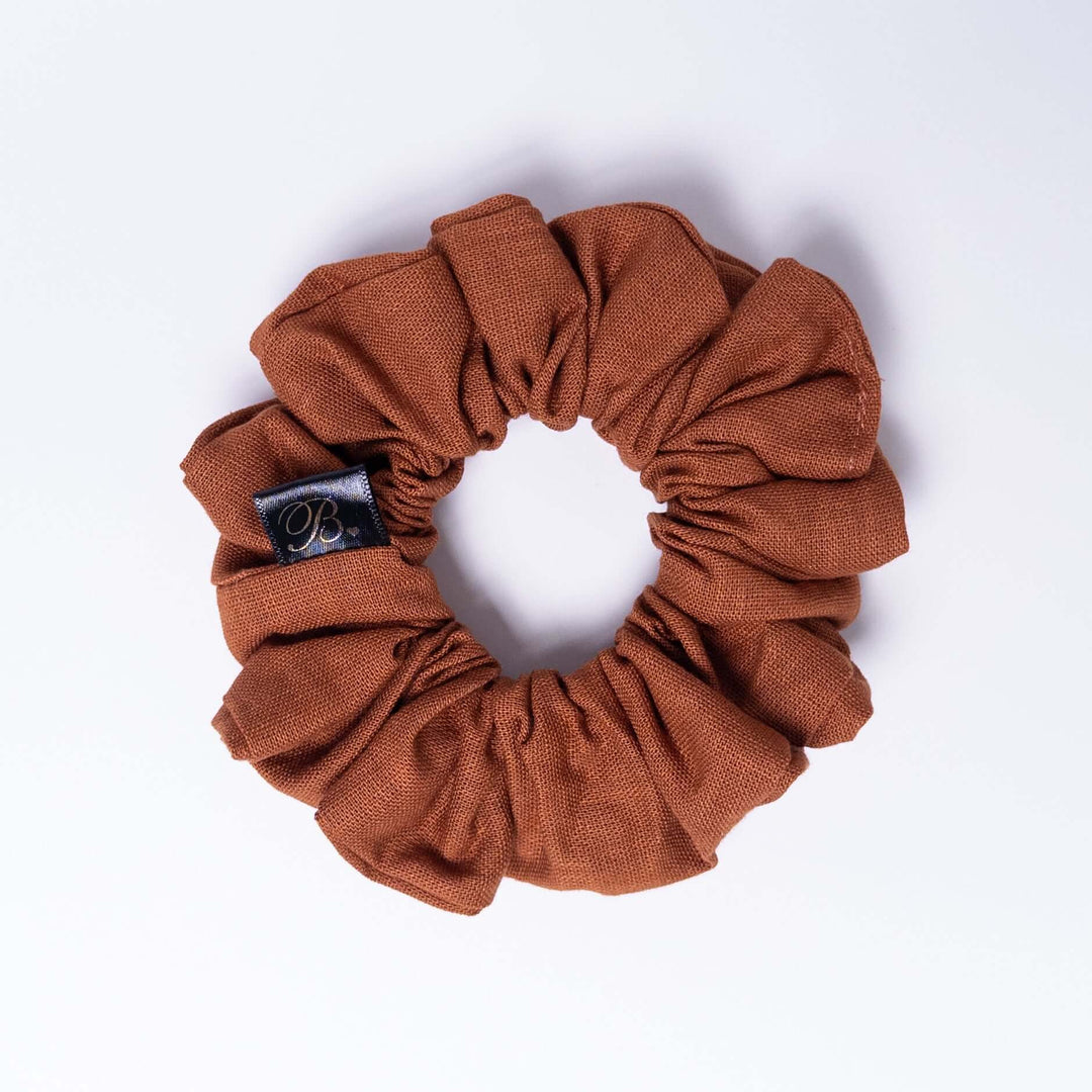 Cotton Linen Scrunchie in Copper