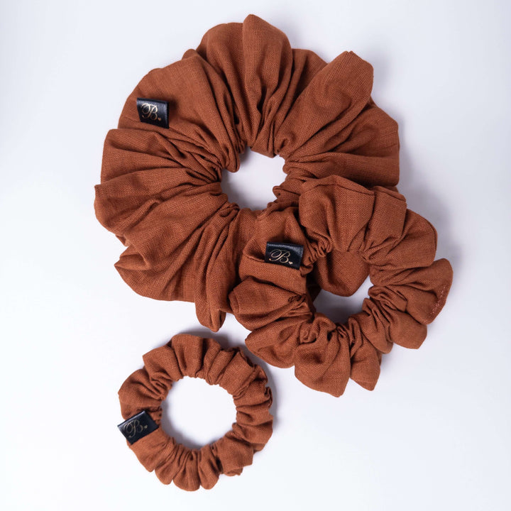 Cotton Linen Scrunchie in Copper