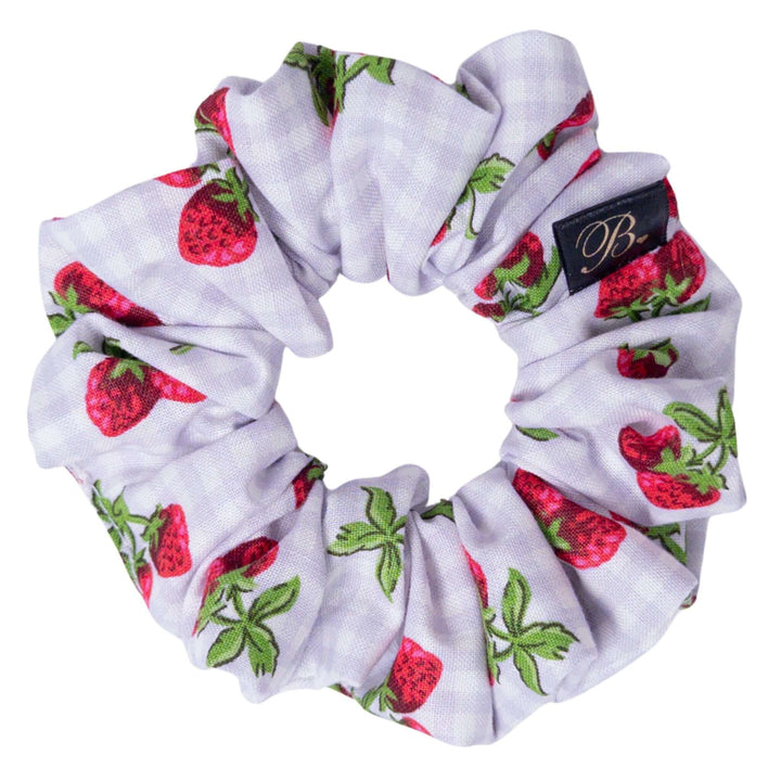 Cotton Scrunchie in Strawberry Gingham