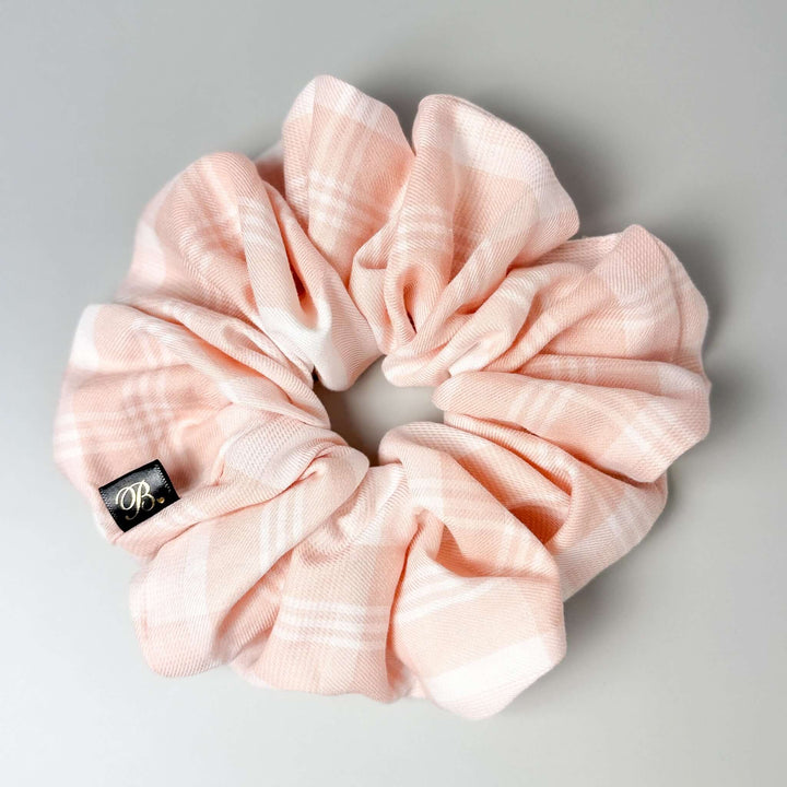 Cotton Scrunchie in Blush Plaid