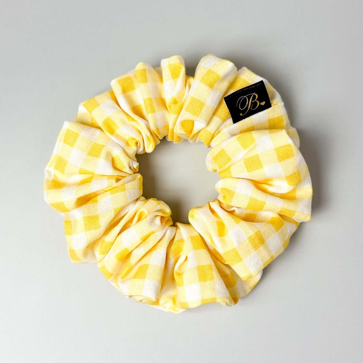 Cotton Scrunchie in Yellow Gingham