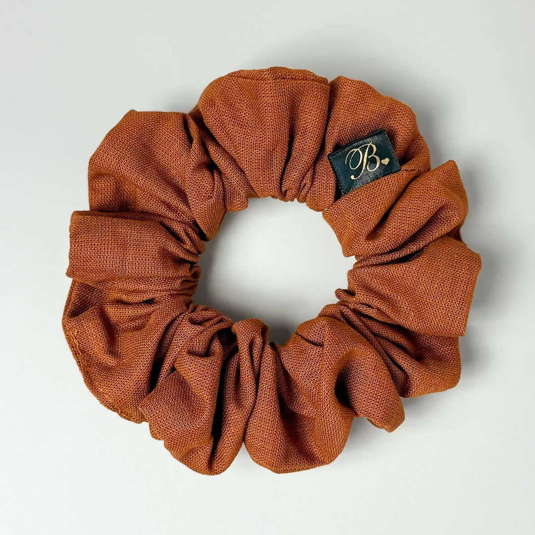 Cotton Linen Scrunchie in Copper