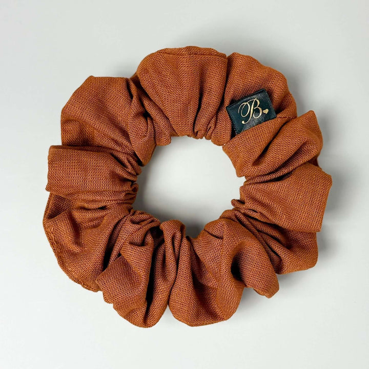 Cotton Linen Scrunchie in Copper