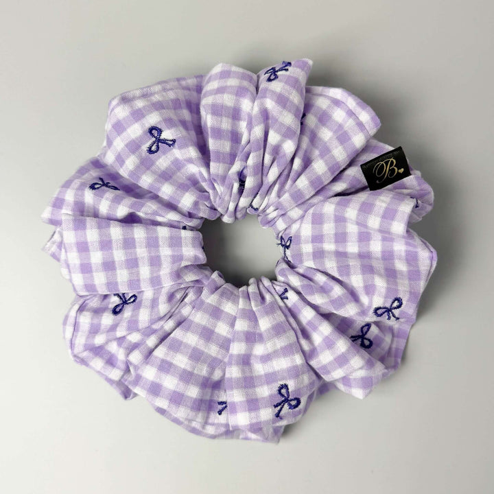 XL Cotton Scrunchie in Gingham & Bows