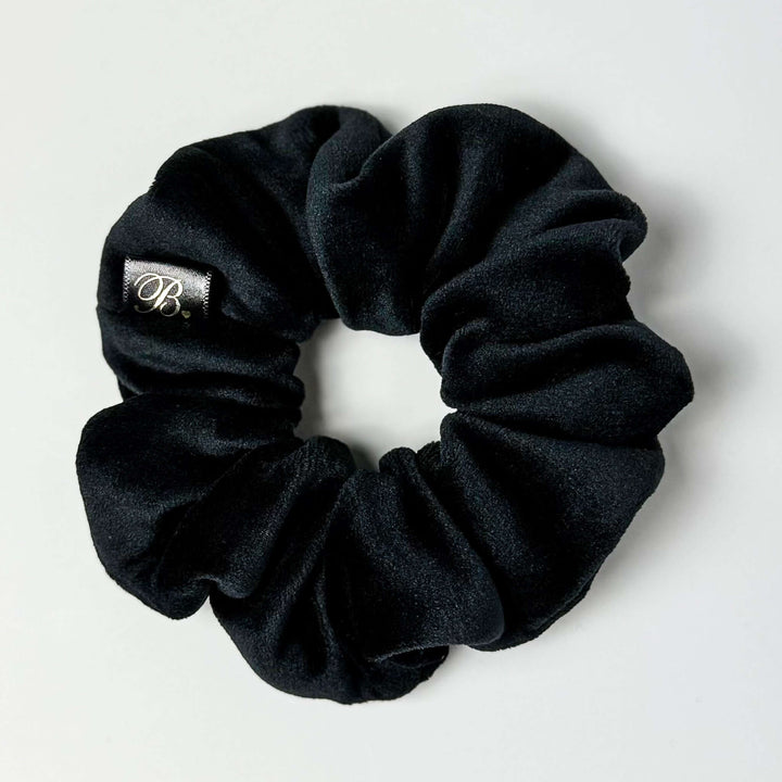 Velour Scrunchie in Black Suede