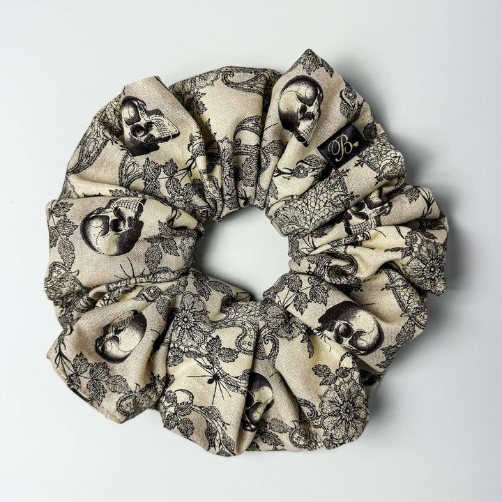 XL Cotton Scrunchie in Skulls & Lace