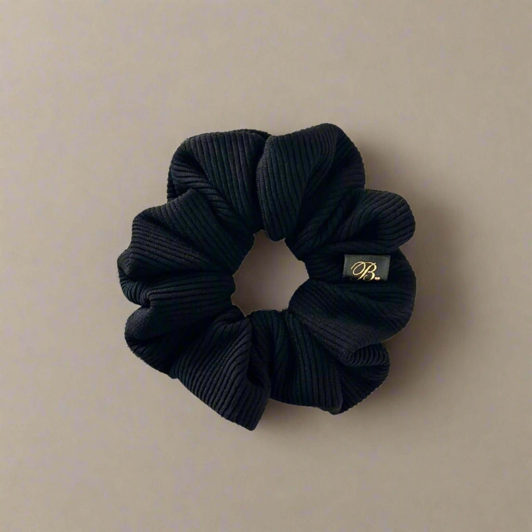 Ribbed Scrunchie in Black