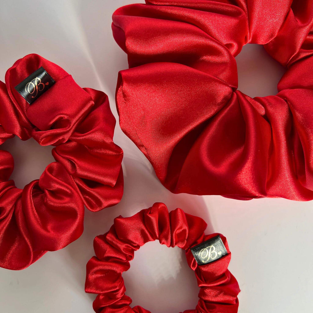Satin Scrunchie in Ruby