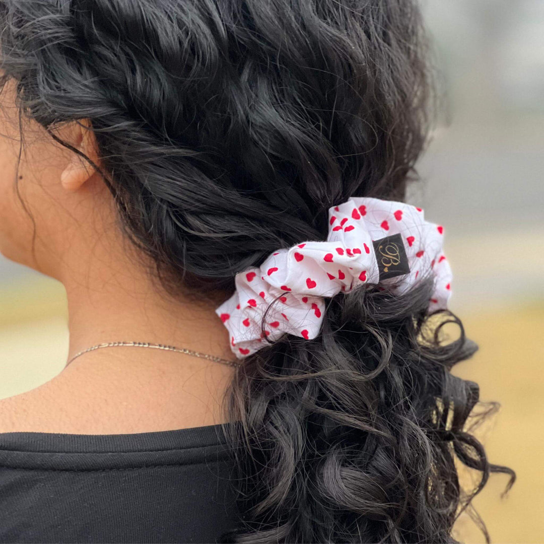 Cotton Scrunchie in Dainty Heart