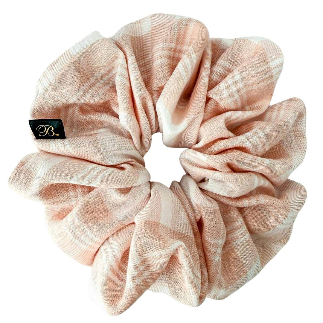 Cotton Scrunchie in Blush Plaid