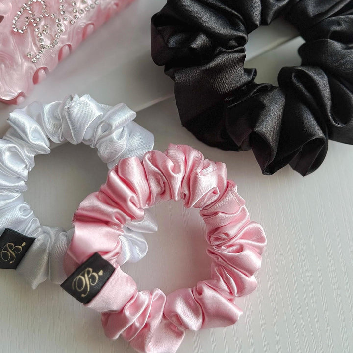 Pink Hair Claw & Satin Scrunchie Gift Hair Accessory Set for Women Bridesmaid Box Birthday Gift for Her Handmade Scrunchies Babe Claw Clip