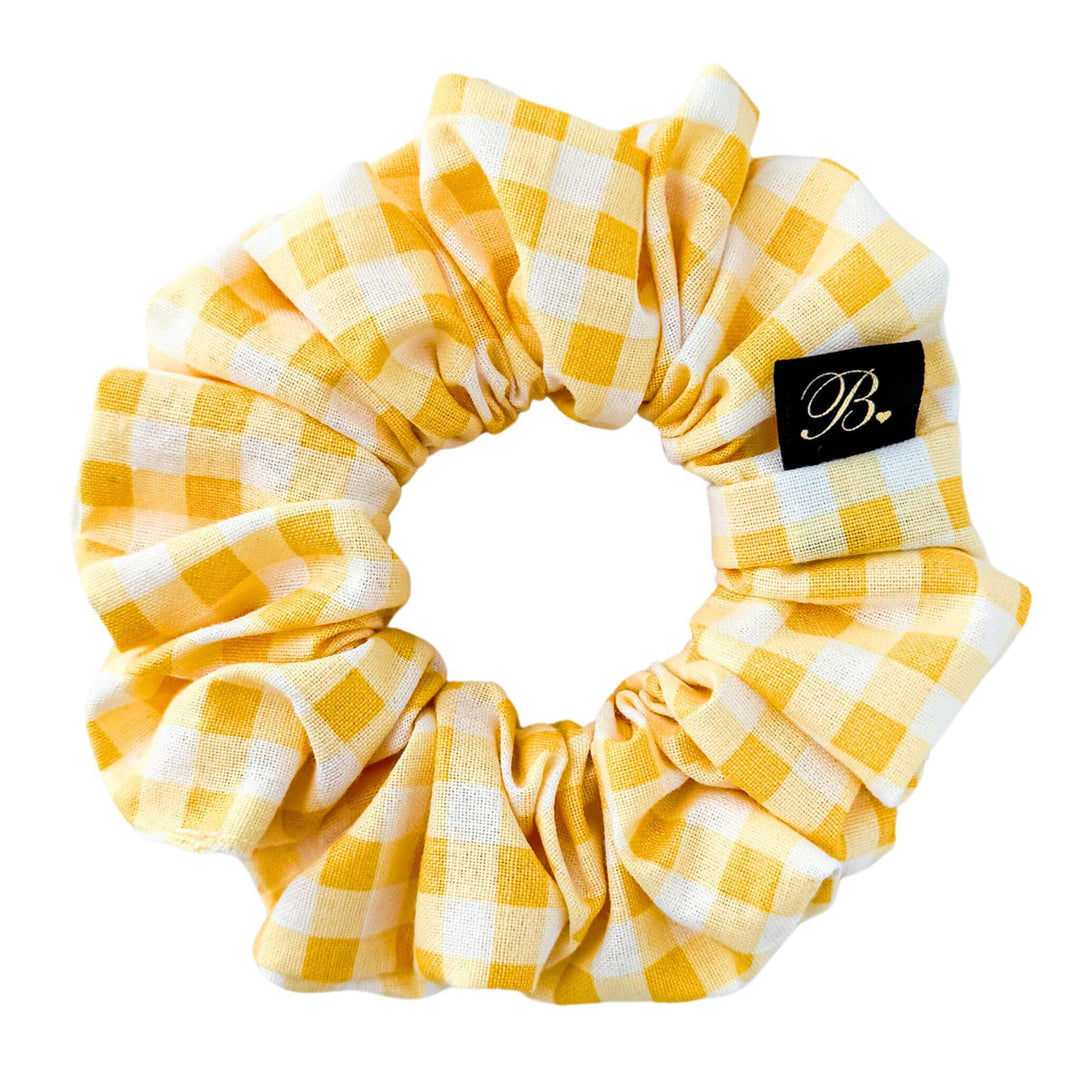 Cotton Scrunchie in Yellow Gingham