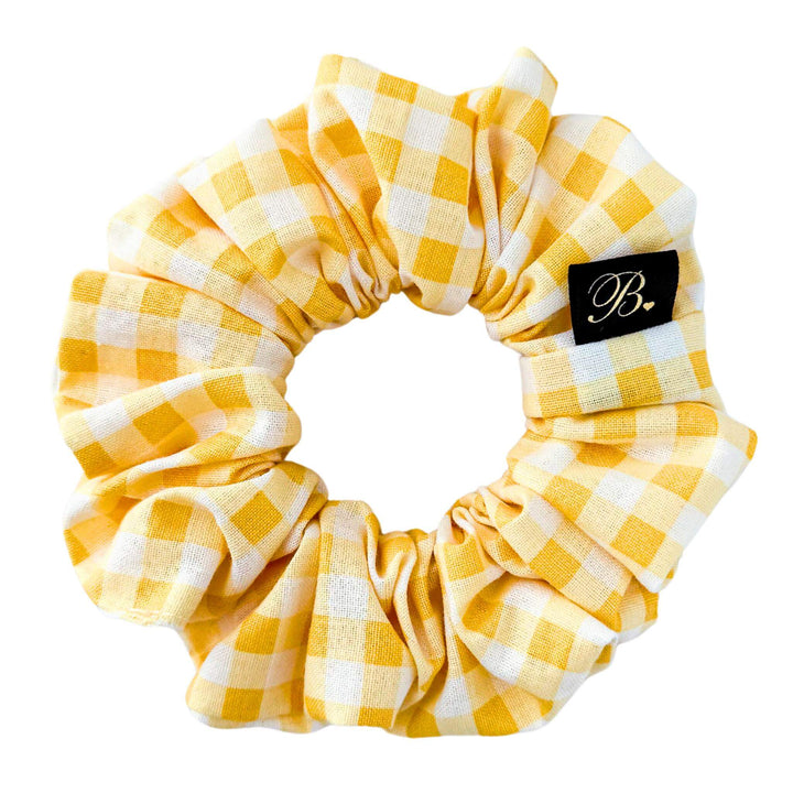 Cotton Scrunchie in Yellow Gingham