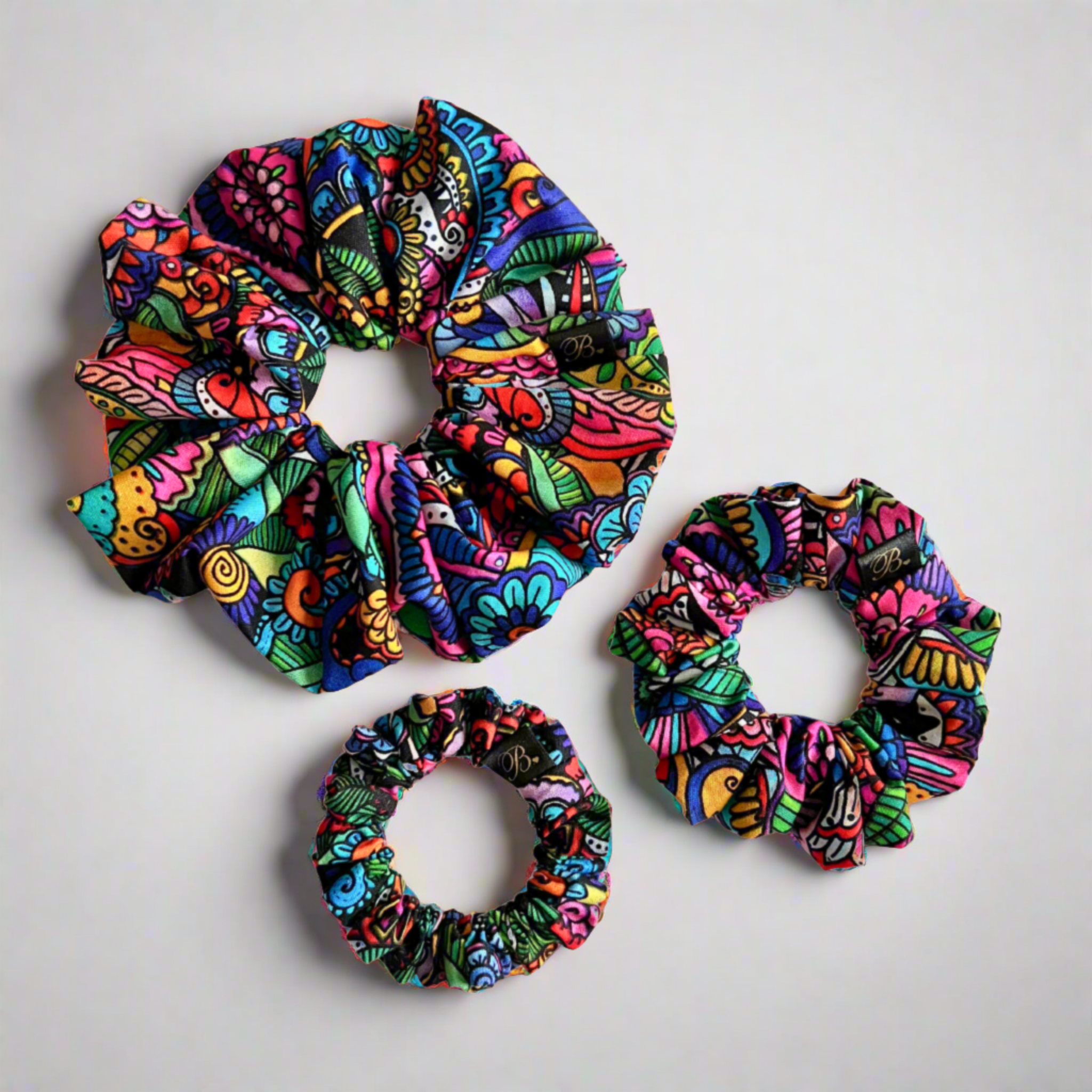 Colorful cotton scrunchies by B. LUVV & CO.