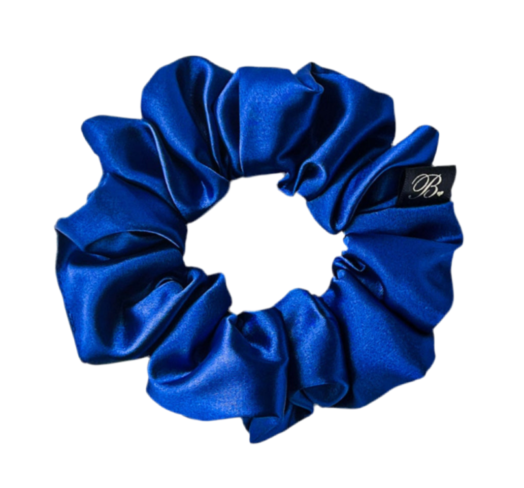 Sapphire Silky Satin Scrunchie