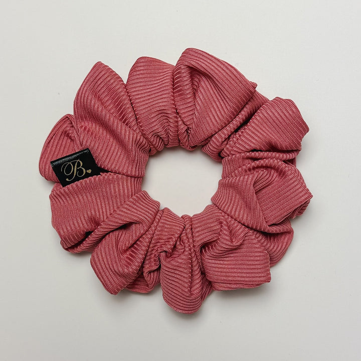 Silky Ribbed Scrunchie in Clay
