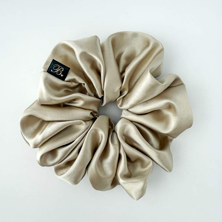 Champagne Silky Satin Scrunchie