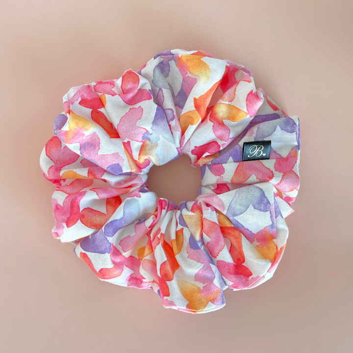 Watercolor Hearts XL Scrunchie