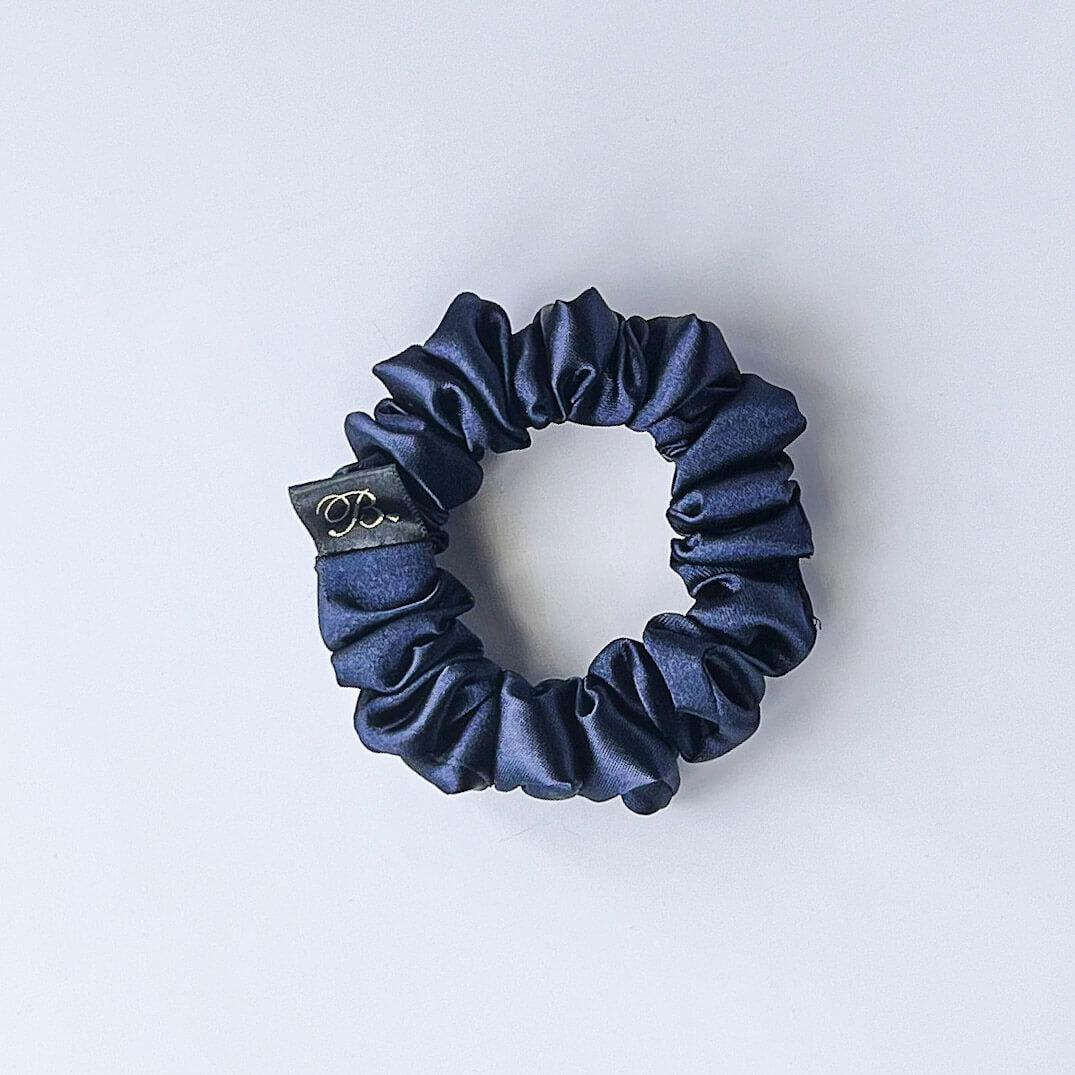 Midnight Silky Satin Scrunchie
