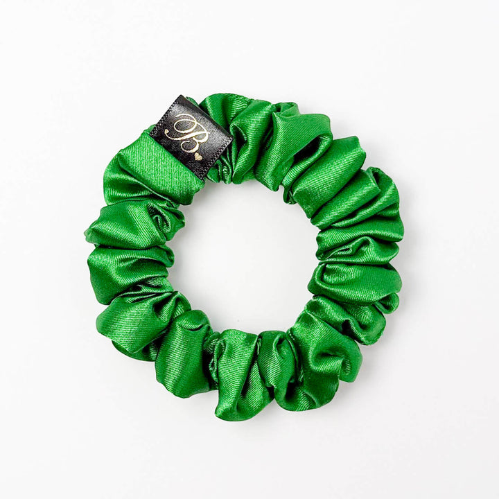 Emerald Silky Satin Scrunchie