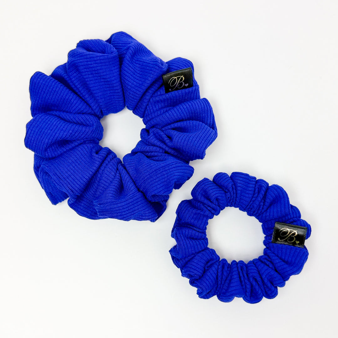 Baby Ribbed Scrunchie in Cobalt