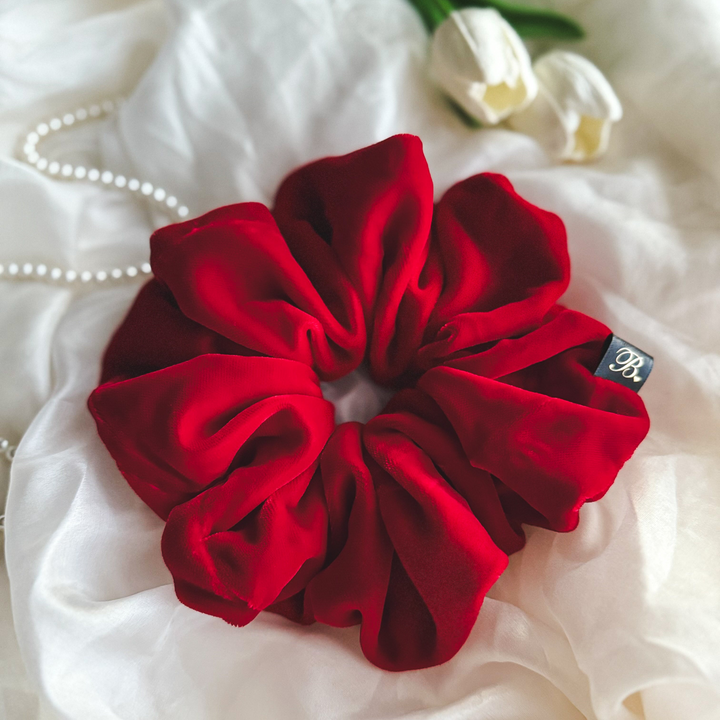 Red Microvelvet Scrunchie