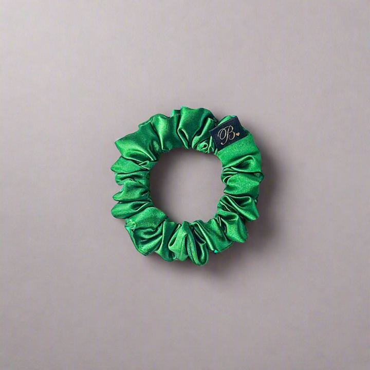 Mini Satin Scrunchie - Emerald