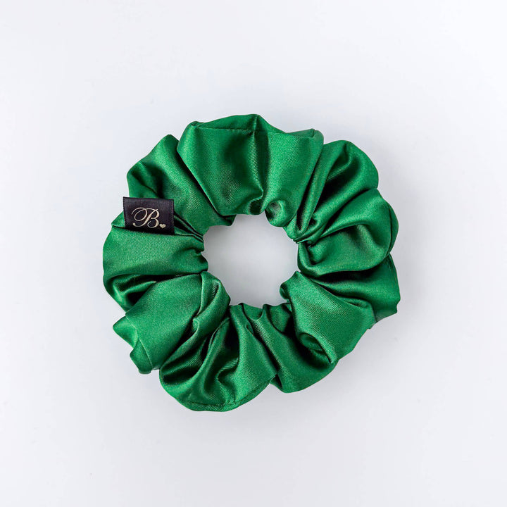 Emerald Silky Satin Scrunchie