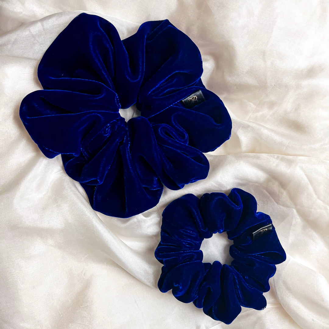 Blue Microvelvet Scrunchie