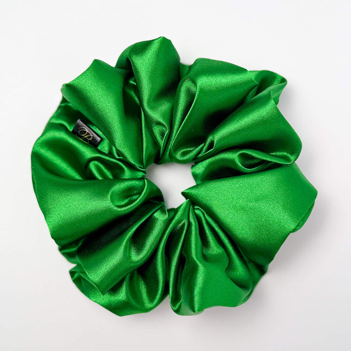 Emerald Silky Satin Scrunchie